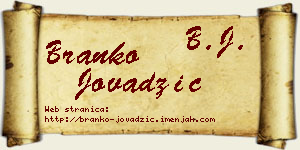 Branko Jovadžić vizit kartica